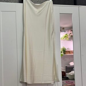 J. Crew Satin Cream Maxi Skirt